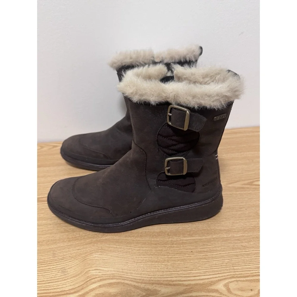 Merrell‎ Women's Tremblant Ezra Buckle Polar Leather Boots Brown Sz 8 Waterproof